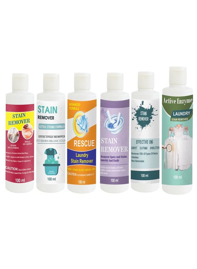 TOOVUS Stain Remover Combo Pack of Red, Doll, Orange, Purple, Sky and Pista Stain Remover | Multi-Surface Cleaning Solution for Clothes, Fabrics, Upholstery (100 g Each) - Image 1